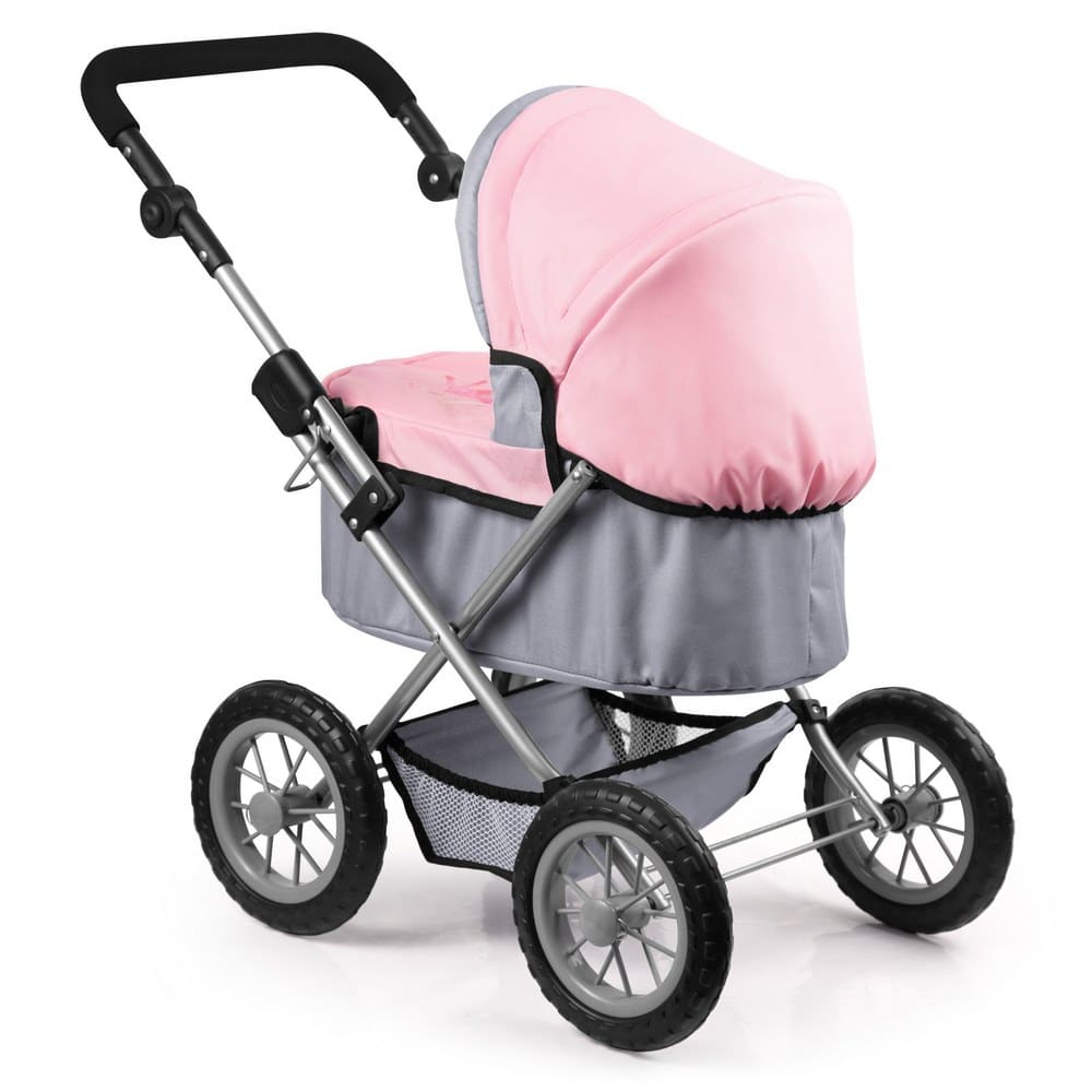 Bayer Trendy Pram Grey with Pink Trim and Butterfly Motif