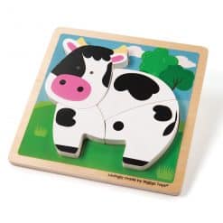 Bigjigs Chunky Lift Out Cow Puzzle