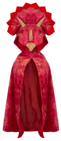 Great Pretenders Red Triceratops Hooded Cape - Size 4-5