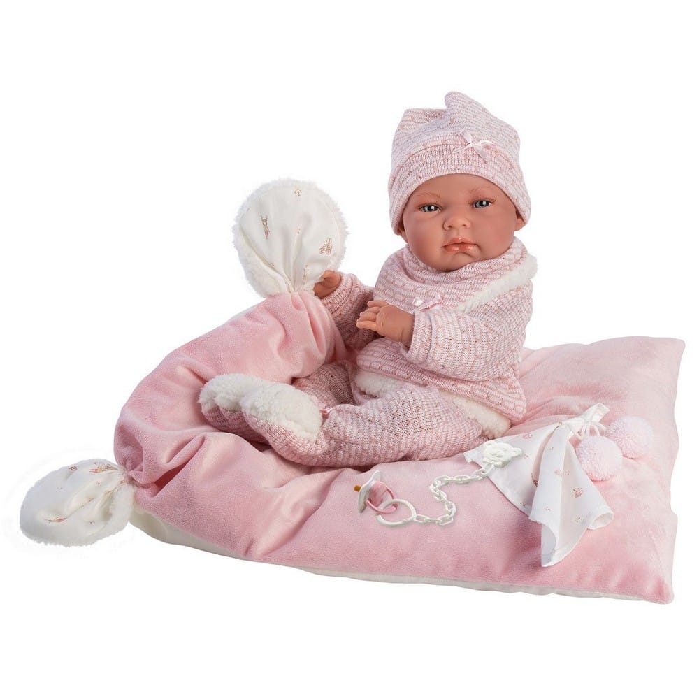 Llorens Baby Doll Nica with Pink Blanket with Ears 38cm