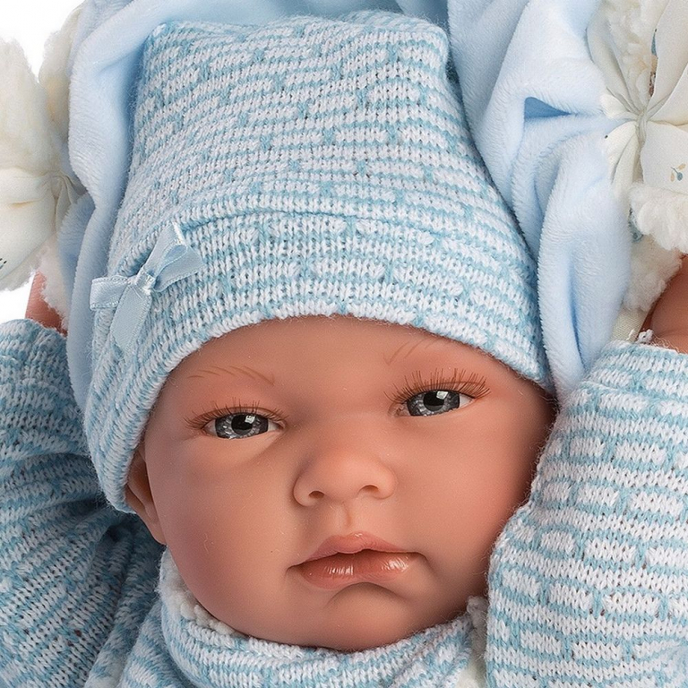 Llorens Baby Doll Nico with Blue Blanket with Ears 38cm