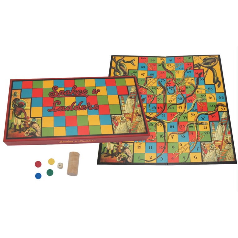 Snakes and Ladders Board Game in Retro Box